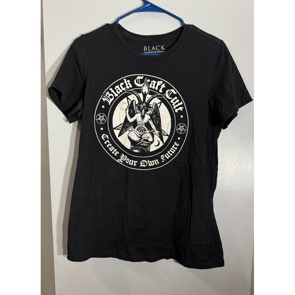 Blackcraft Cult black tshirt create your own future goat with wings horns medium